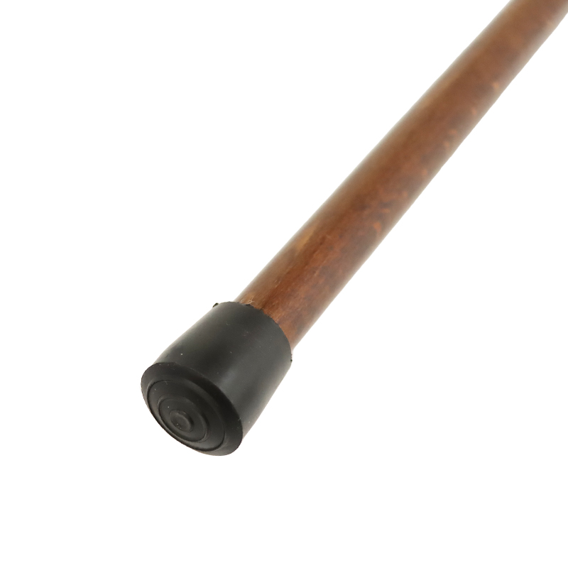 Brown Beech Wood Shaft Derby Walking Cane with Brass Collar